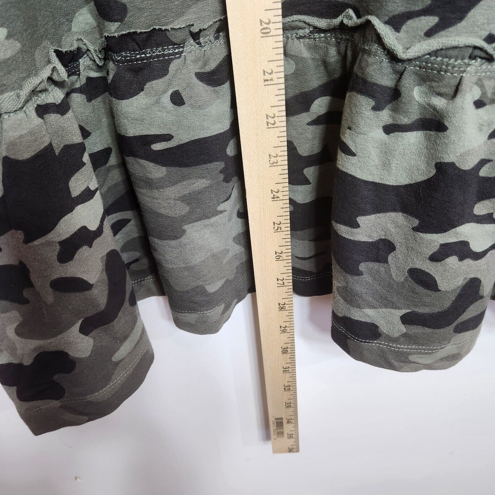 The Sweatshirt Project Camo Ruffled Hem Short Sleeve Oversized Tunic Top SZ 2XL - Picture 6 of 8